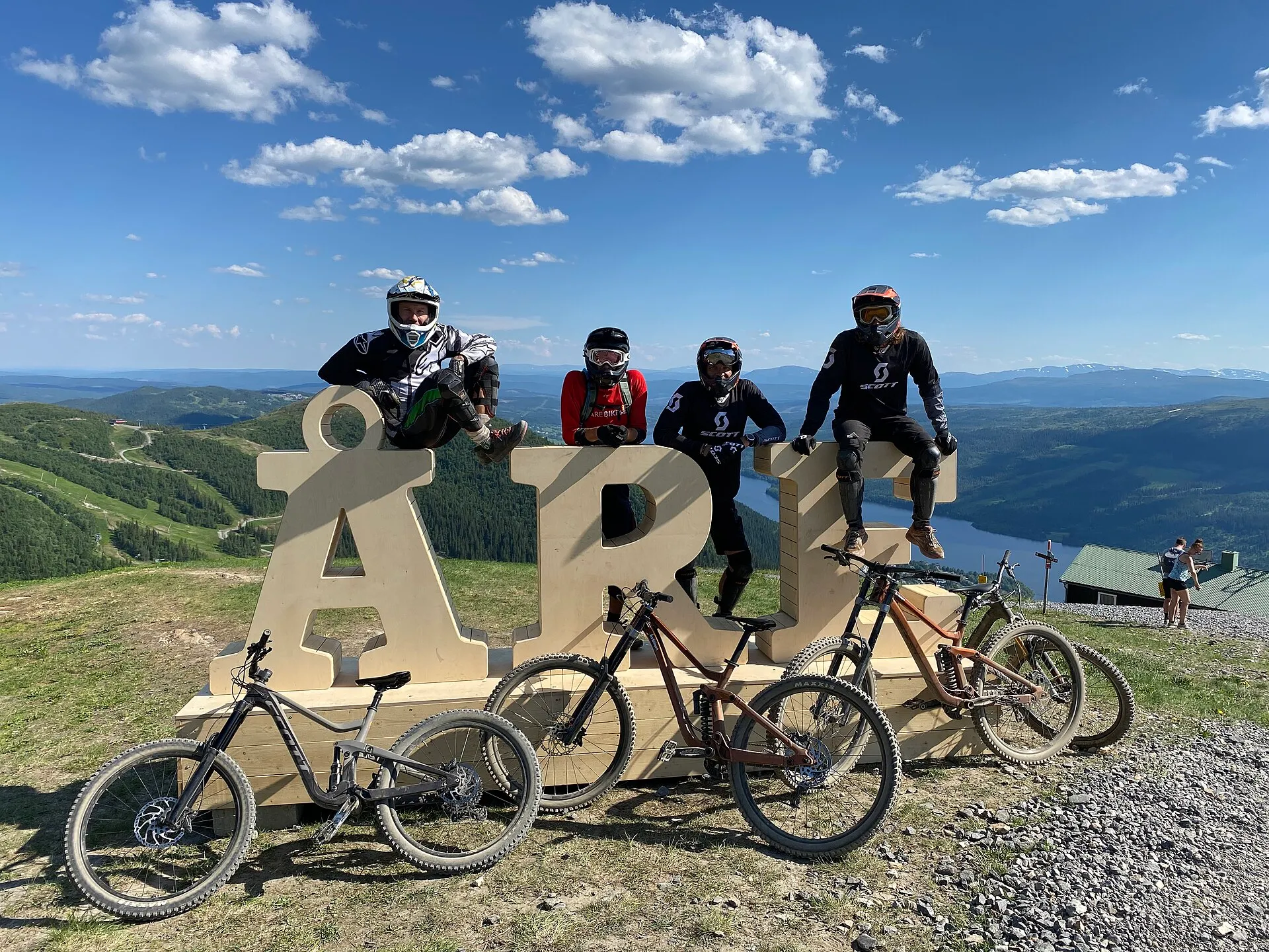 SUV e-bike rider crossing an alpine landscape